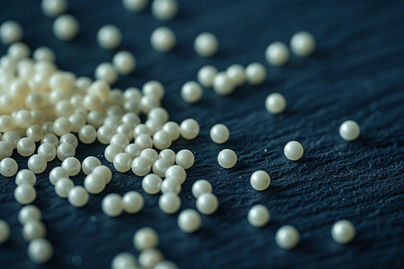 Le caséum provoque de petites boules blanches