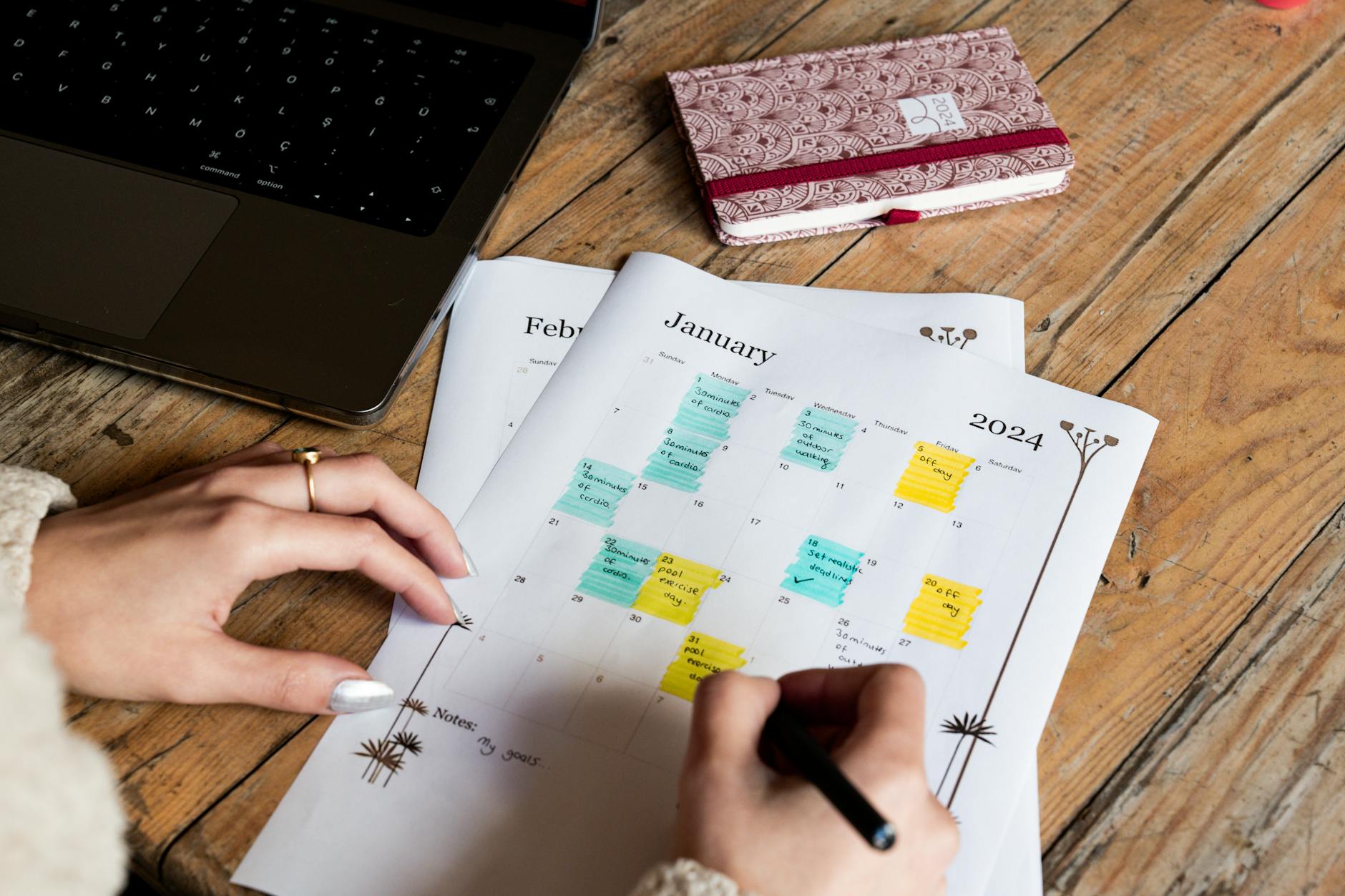 Calendrier pour suivre le cycle menstruel